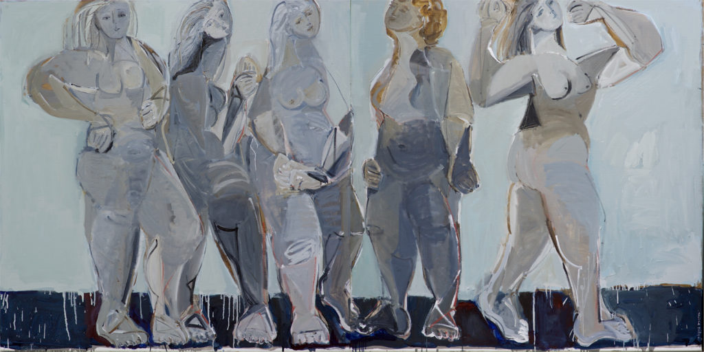 BATHERS no13_diptych_oil on linen_122x244cm